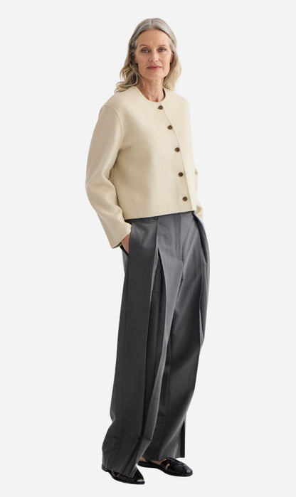 Laing | Invert Pleat Trouser - Pewter