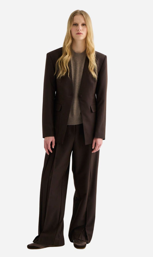 Laing | Invert Pleat Trouser - Truffle