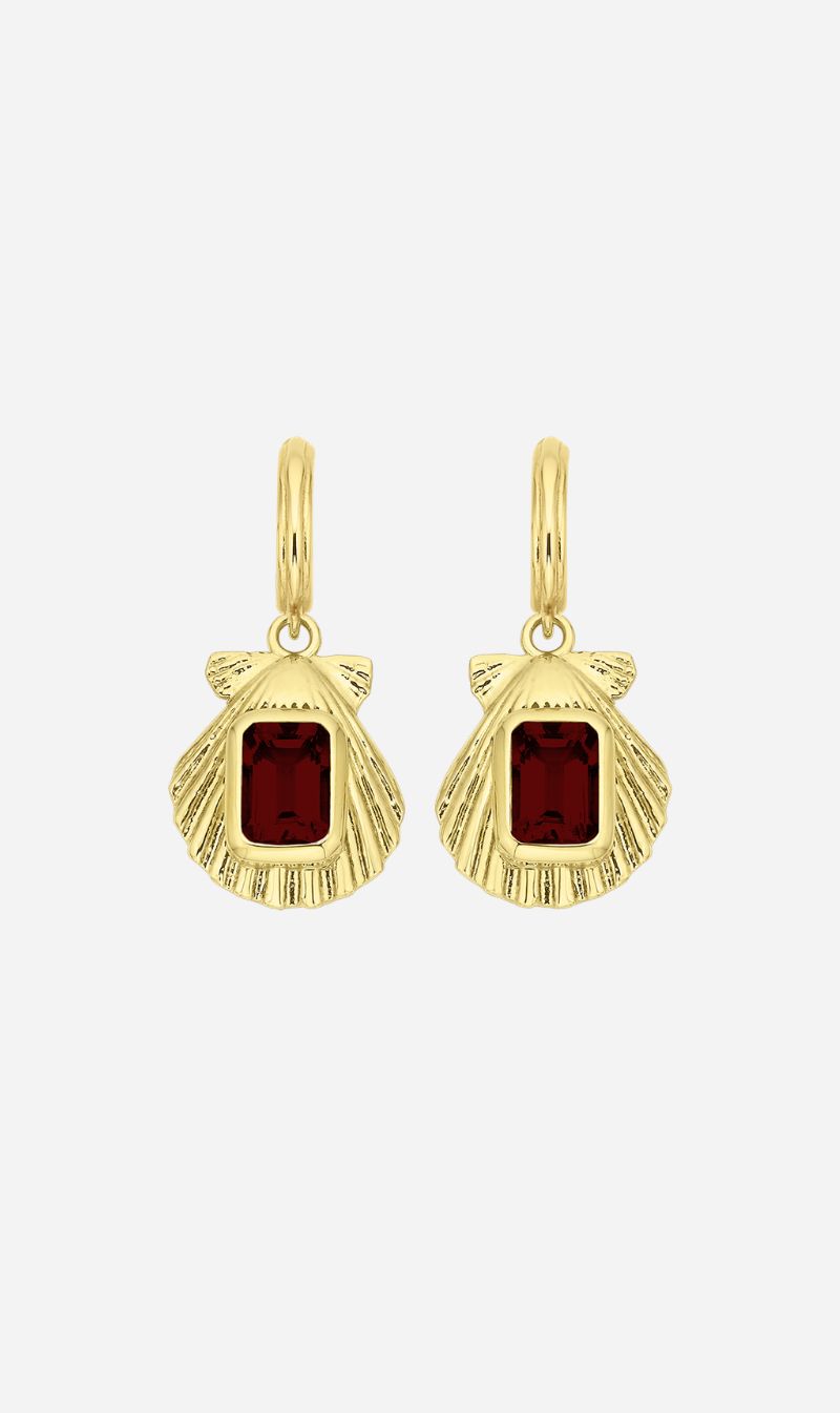 Zoe & Morgan | Cordelia Earrings - Gold Rhodolite Garnet