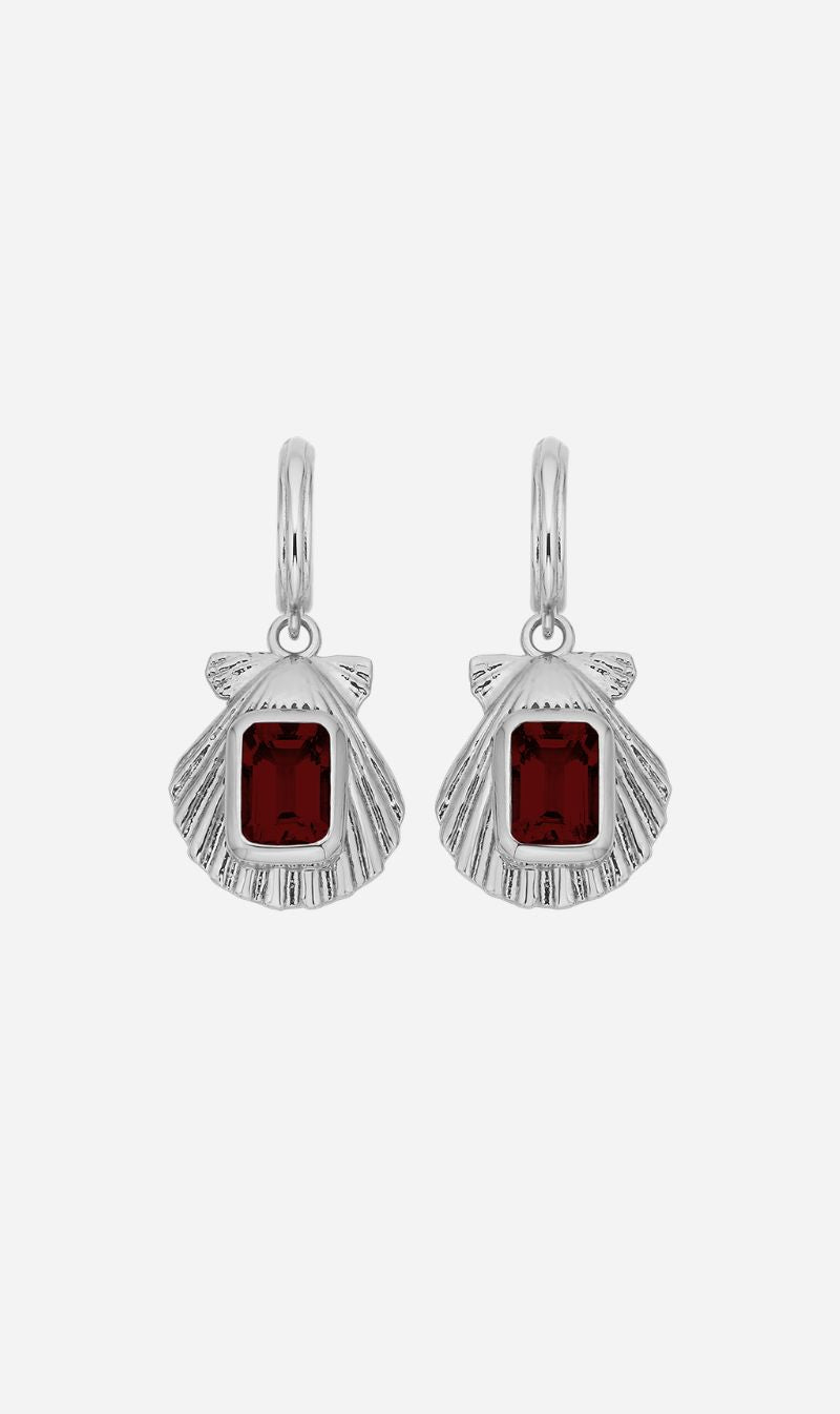 Zoe & Morgan | Cordelia Earrings - Silver With Rhodolite Garnet