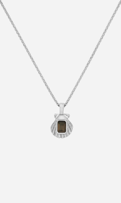 Zoe & Morgan | Cordelia Necklace - Silver Smokey Quartz