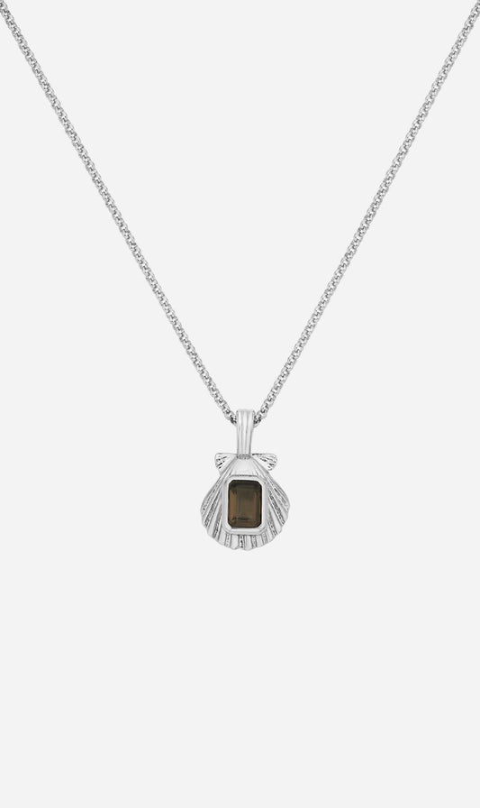 Zoe & Morgan | Cordelia Necklace - Silver Smokey Quartz
