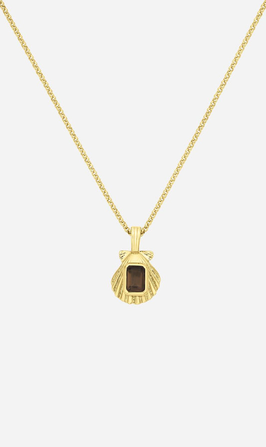 Zoe & Morgan | Cordelia Necklace - Gold Smokey Quartz