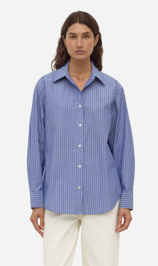 Assembly Label | Anais Stripe Long Sleeve Shirt - Blue/White