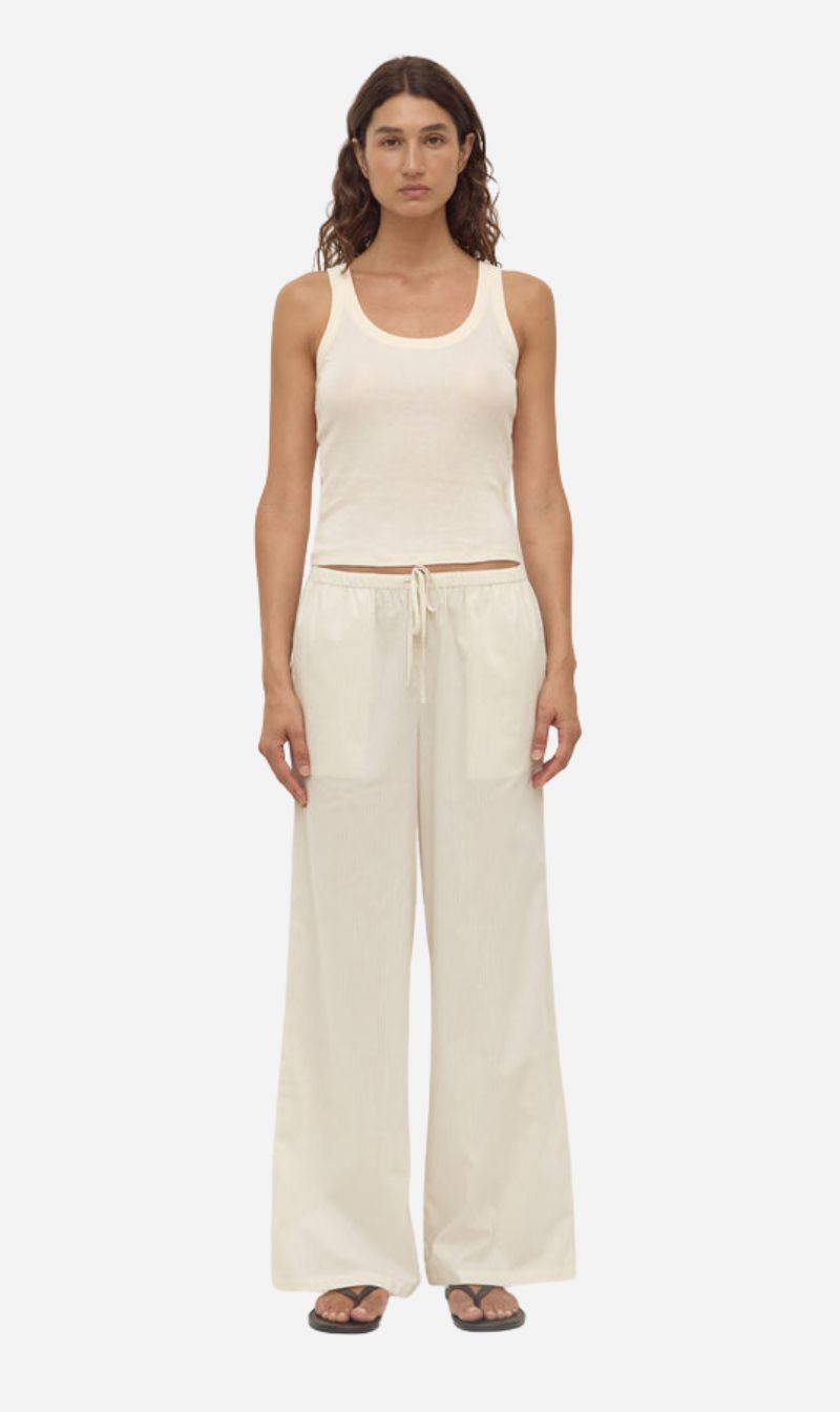 Assembly Label | Marina Stripe Pant - White/Grey
