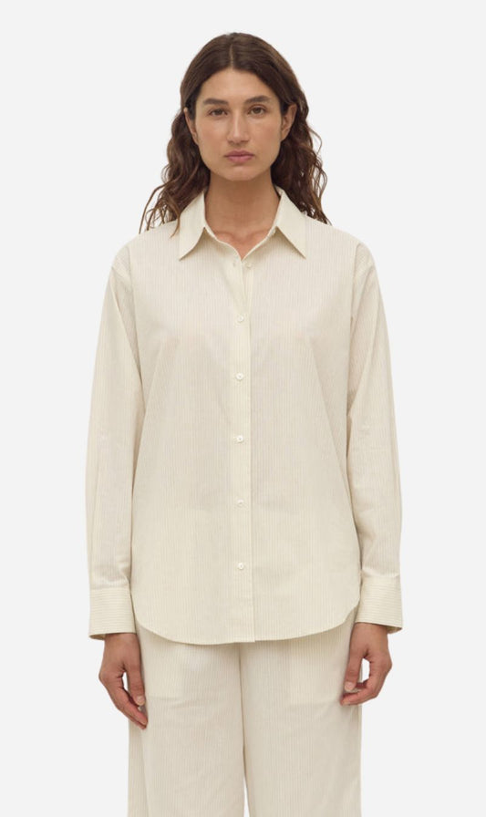 Assembly Label | Marina Stripe Fitted Shirt - White/Grey