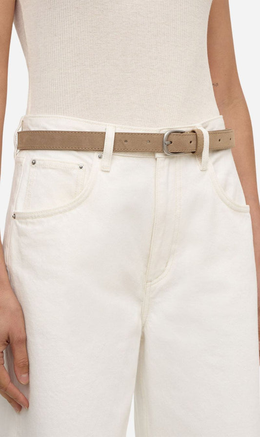 Assembly Label | Slim Suede Belt - Birch