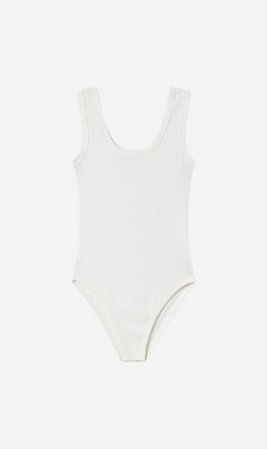 Silk Laundry | Bodysuit Tank - White