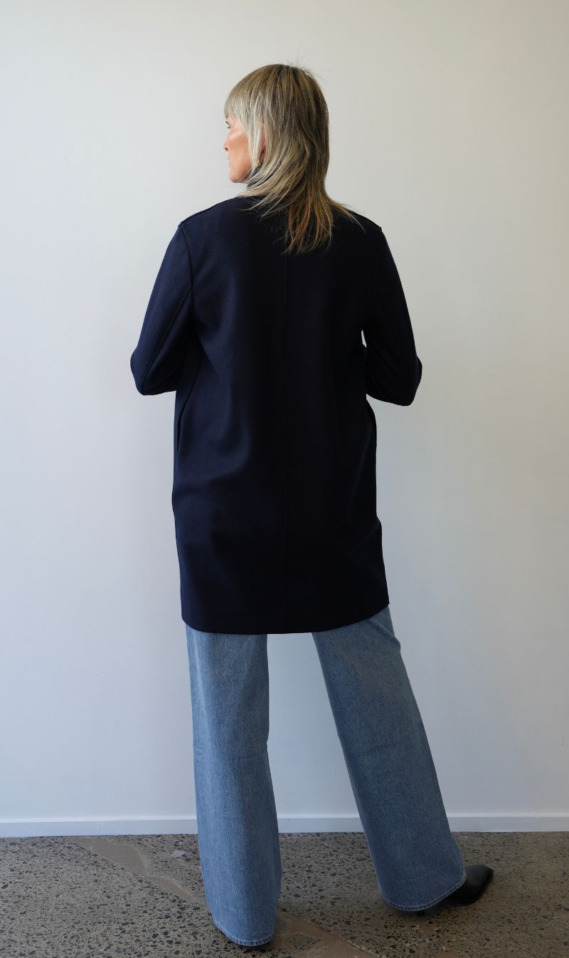 Harris Wharf London | Cocoon Coat Cashmere Blend - Navy Blue