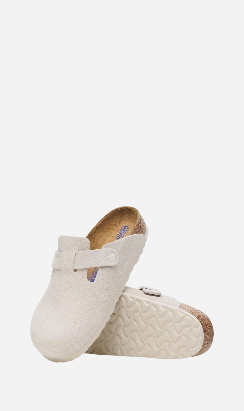 Birkenstock | Boston Soft Footbed Suede Regular - Antique White