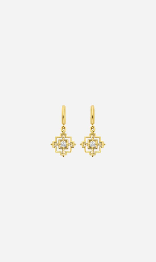 Zoe & Morgan | Centered Earrings - Gold/White Zircon