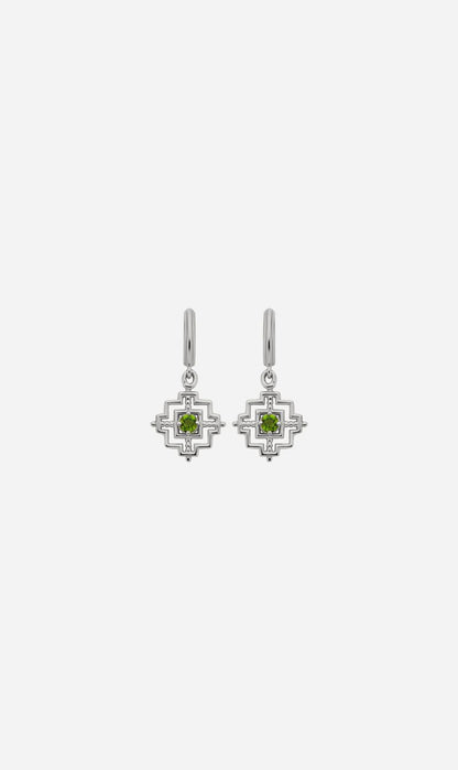 Zoe & Morgan | Centered Earrings - Silver/Chrome Diopside