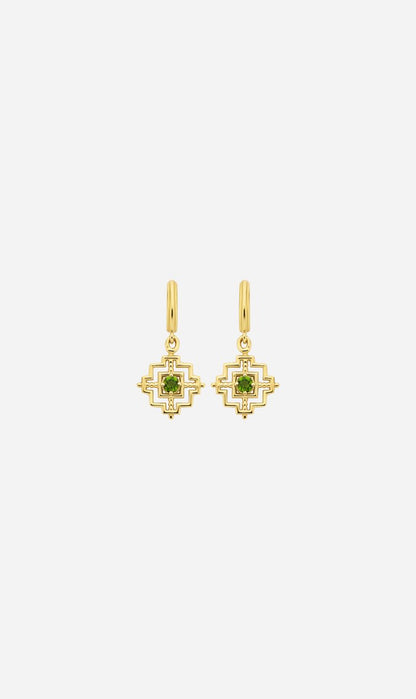 Zoe & Morgan | Centered Earrings - Gold/Chrome Diopside
