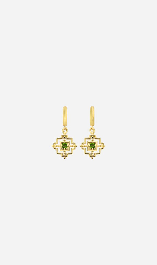 Zoe & Morgan | Centered Earrings - Gold/Chrome Diopside