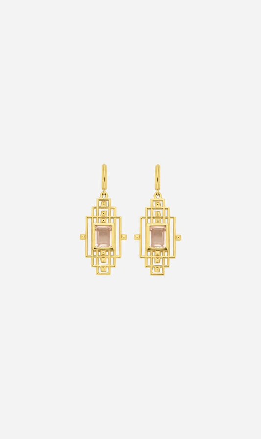 Zoe & Morgan | Bliss Earrings - Gold/Rose Quartz