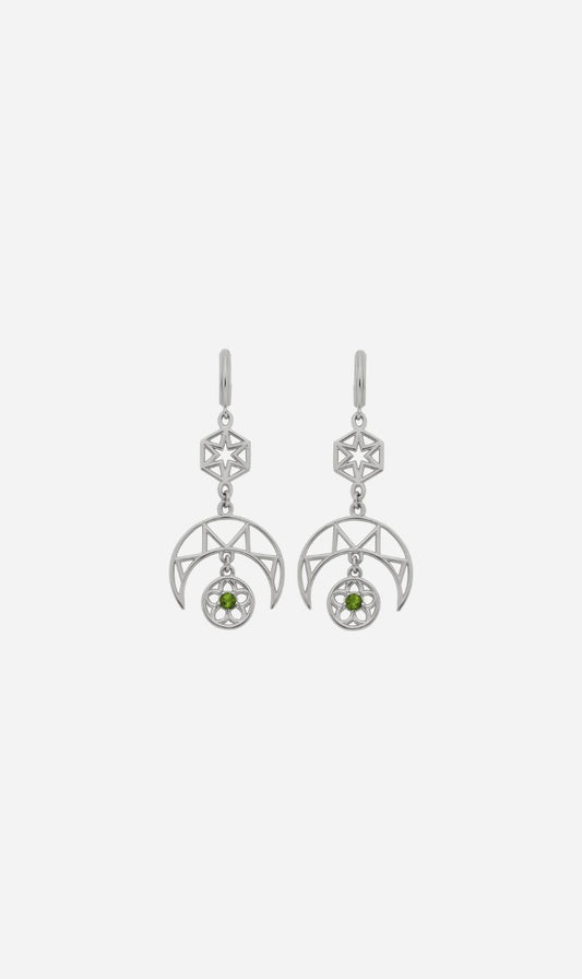 Zoe & Morgan | Balance Earrings - Silver/Chrome Diopside