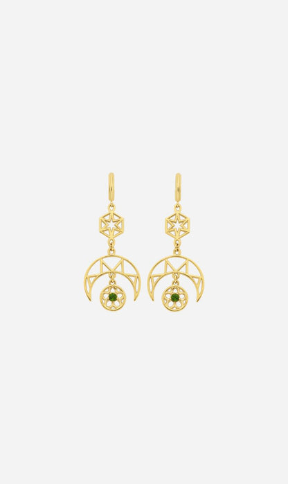 Zoe & Morgan | Balance Earrings - Gold/Chrome Diopside
