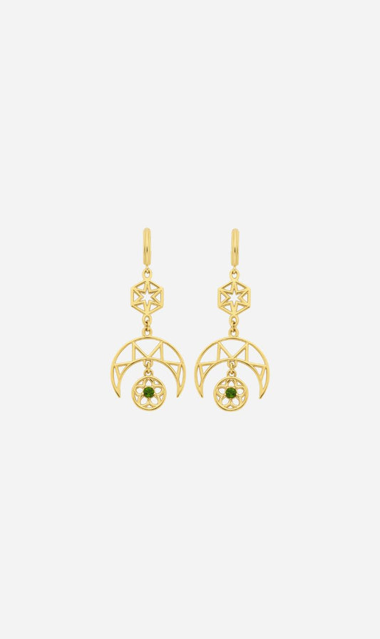 Zoe & Morgan | Balance Earrings - Gold/Chrome Diopside