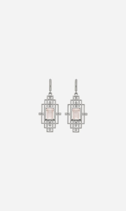 Zoe & Morgan | Bliss Earrings - Silver/Rose Quartz