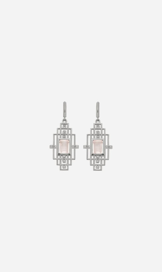 Zoe & Morgan | Bliss Earrings - Silver/Rose Quartz