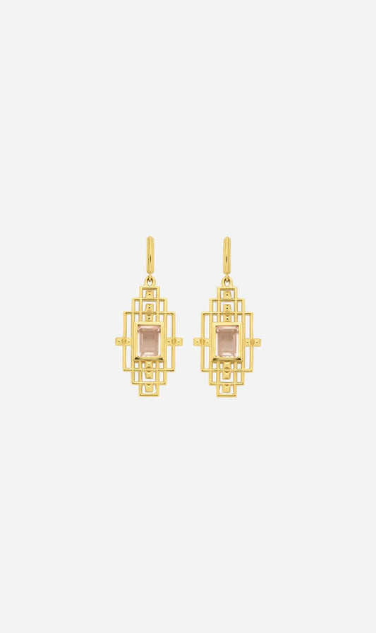 Zoe & Morgan | Bliss Earrings - Gold/Rose Quartz
