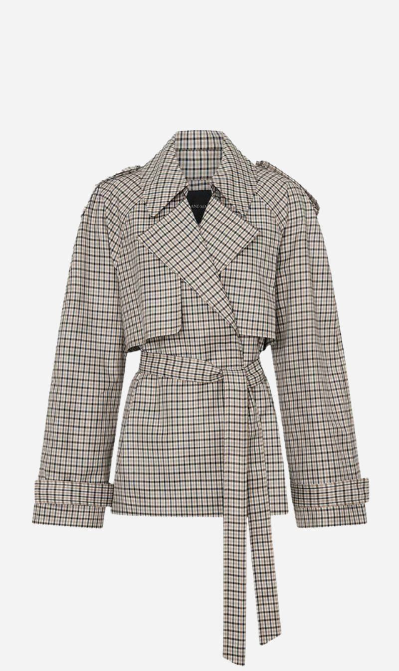 Camilla and Marc | Burdock Check Trench Jacket - Birch Check