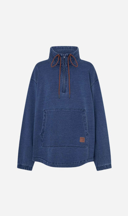 Camilla and Marc | Meena Denim Fleece Pullover - Classic Blue