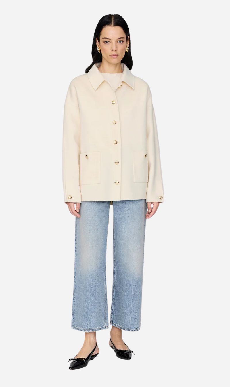 Anine Bing | Luca Jacket - Ivory Cashmere Blend
