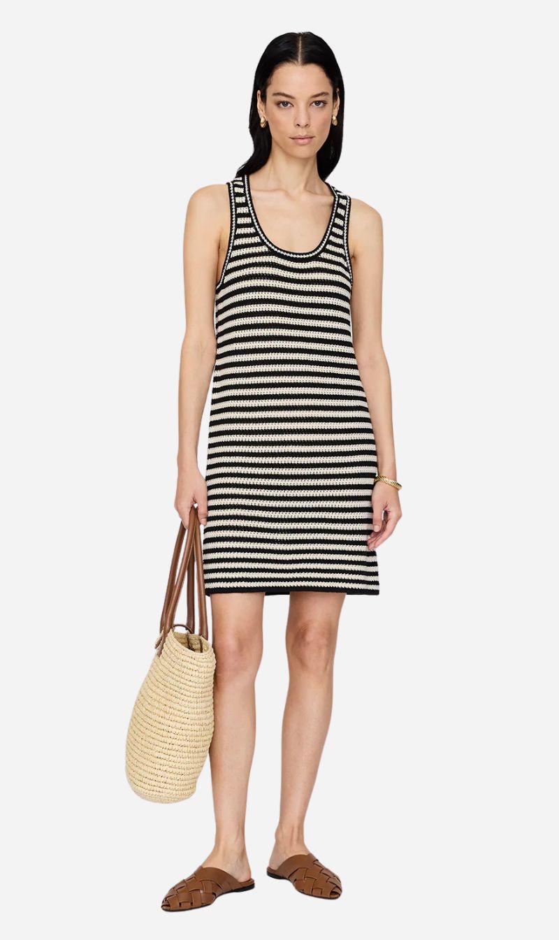 Anine Bing | Arie Dress - Black & Ivory Stripe