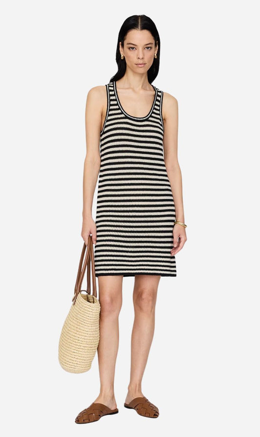 Anine Bing | Arie Dress - Black & Ivory Stripe