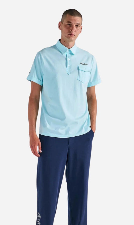 Malbon | Jesper Parnevik Pocket Polo - Aqua Blue