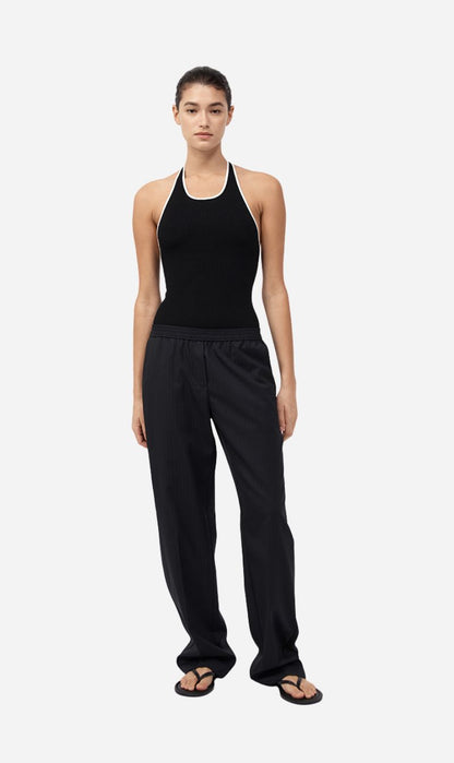 St Agni | Fine Line Halter Top - Black