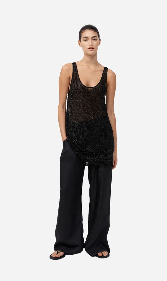 St Agni | Silk Twill Pants - Black
