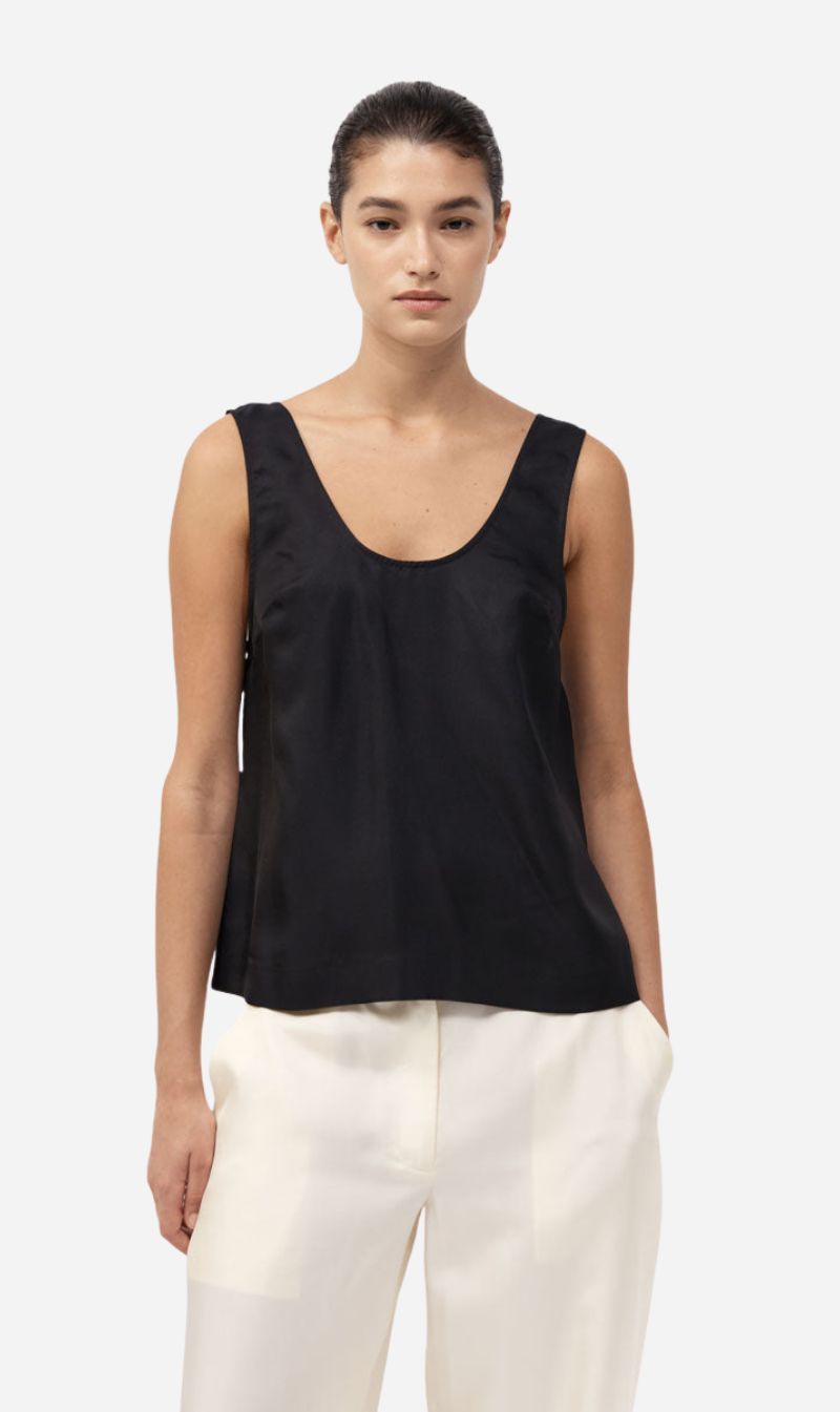 St Agni | Jordan Button Up Top - Black