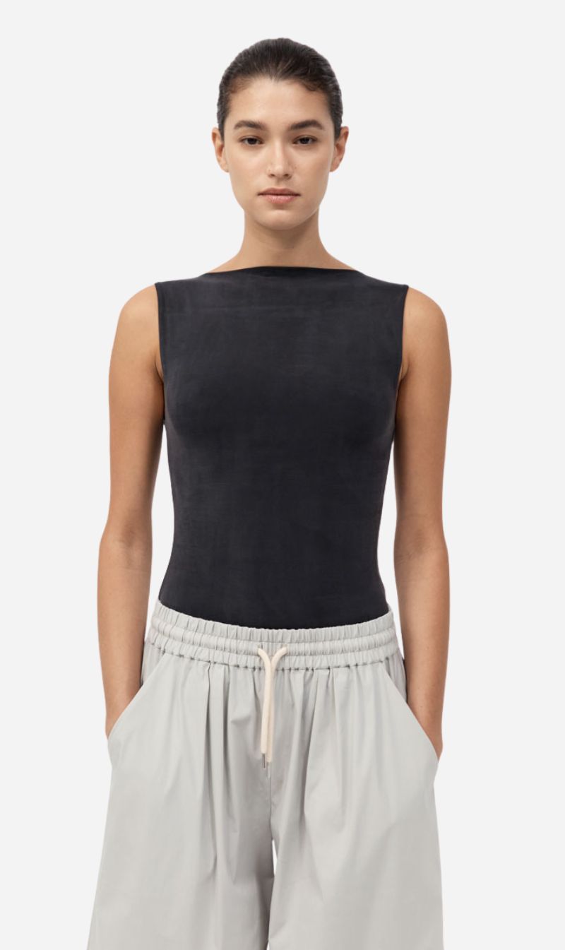 St Agni | Cupro Jersey Top - Black