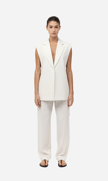 St Agni | Relaxed Side Tie Vest - Off White