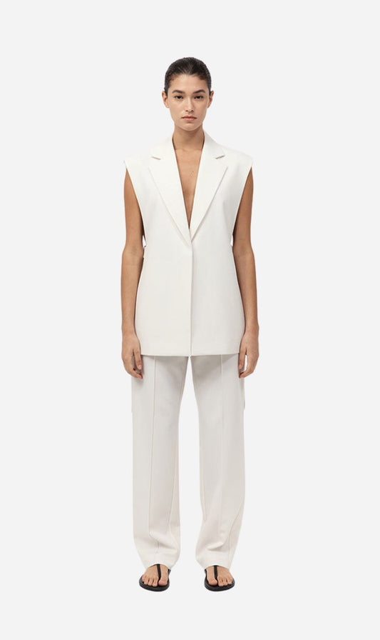 St Agni | Relaxed Side Tie Vest - Off White
