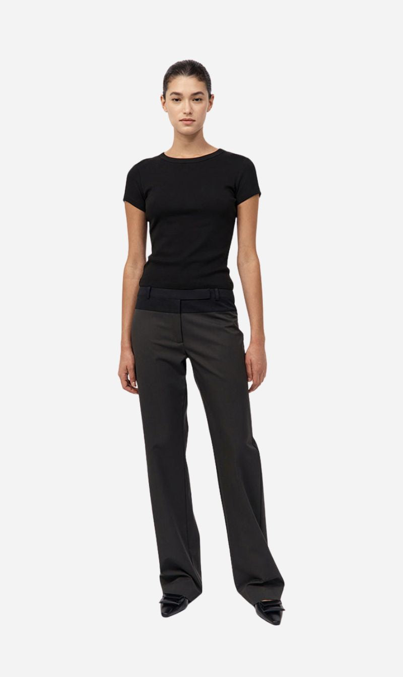 St Agni | 90s Splice Panelled Pants - Black Olive/Black