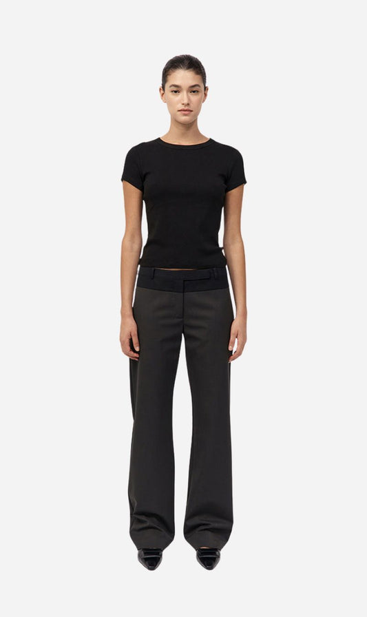 St Agni | 90s Splice Panelled Pants - Black Olive/Black