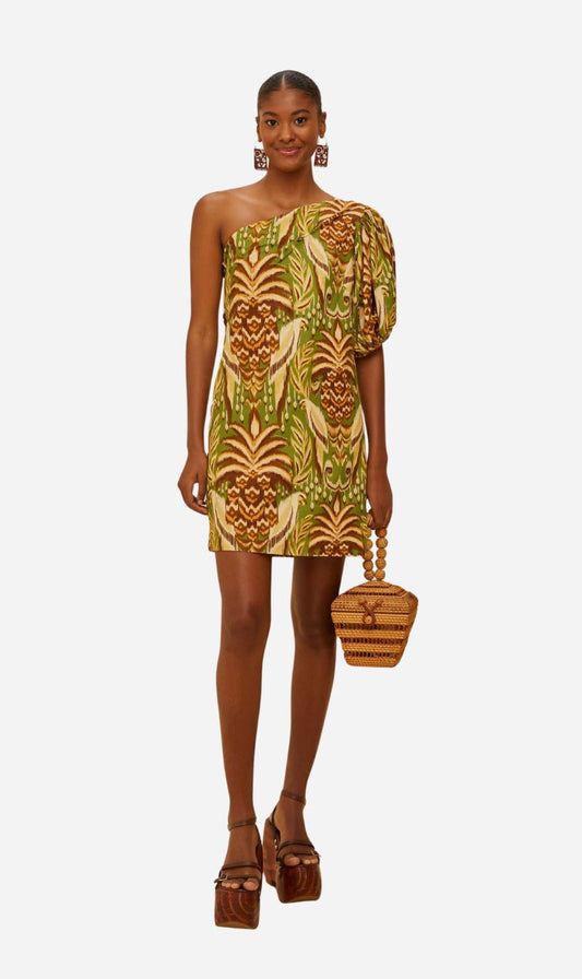 Farm Rio | Tapestry One Shoulder Mini Dress - Pineapple
