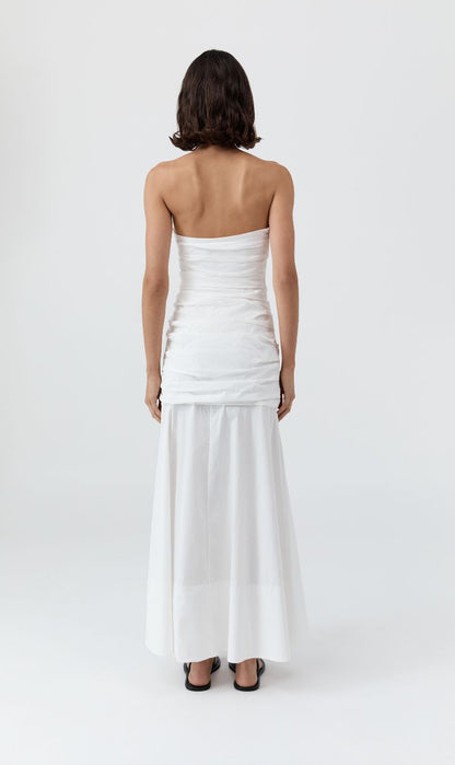 St Agni | Gathered Strapless Longline Dress - White