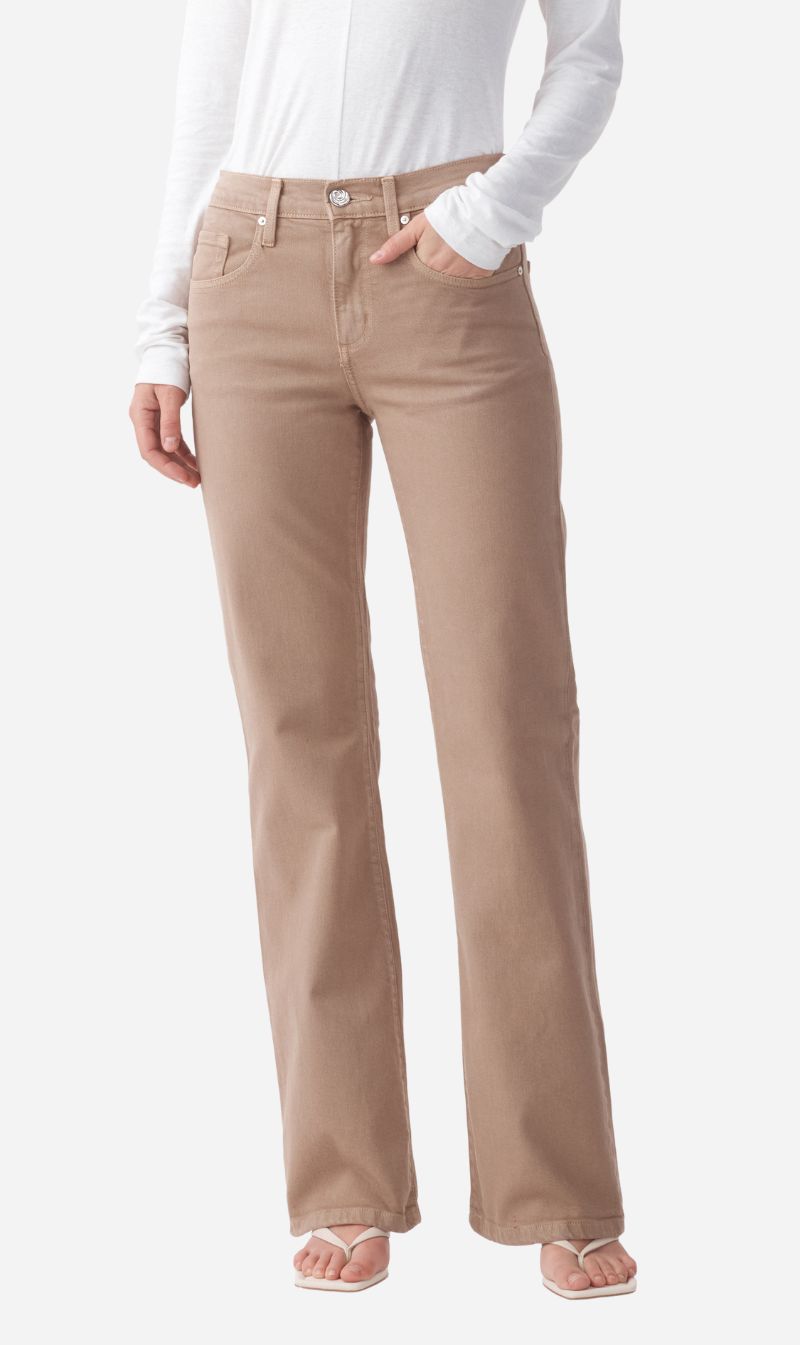 Outland Denim | Effie Mid Flare Jean - Mushroom