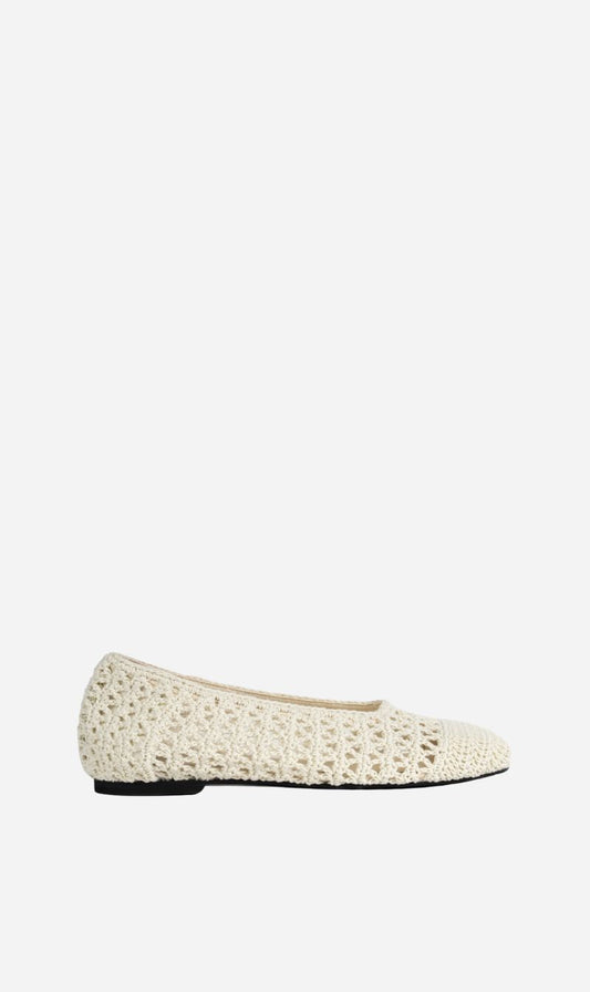 La Tribe | Crochet Ballet Flat - Cream