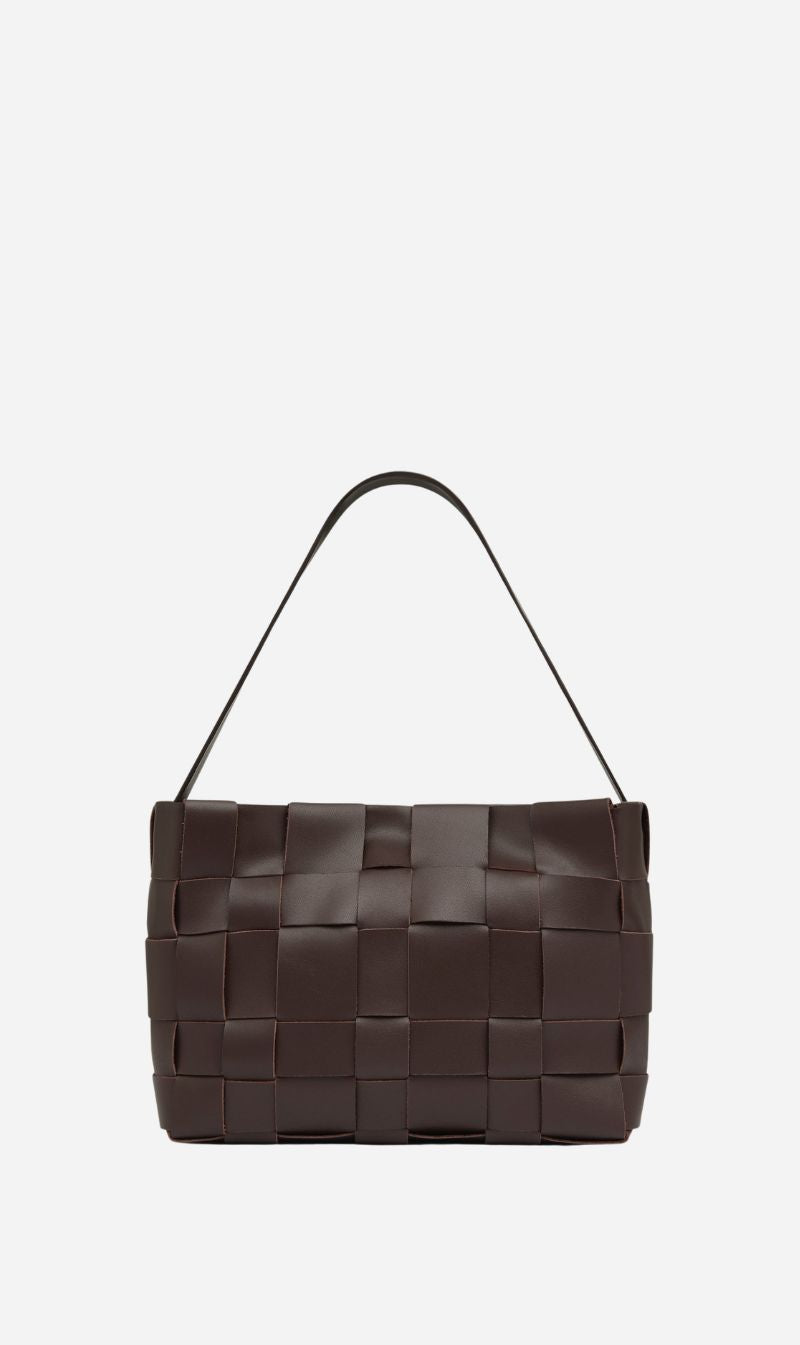 St Agni | Woven Mini Tote - Chocolate
