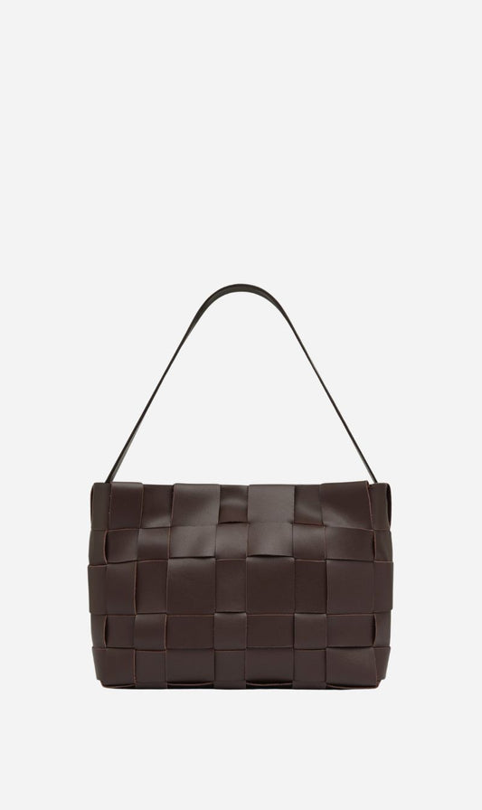 St Agni | Woven Mini Tote - Chocolate