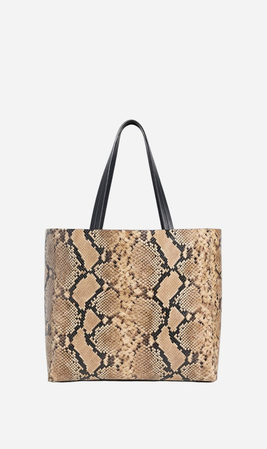Nili Lotan | Medium Keith Bag - Taupe Snakeskin