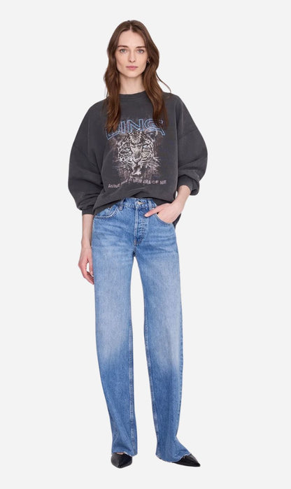 Anine Bing | Miles Sweatshirt Leo Muse - Washed Black