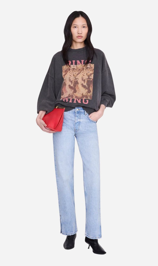 Anine Bing | Miles Sweatshirt Tiger Bing - Washed Black