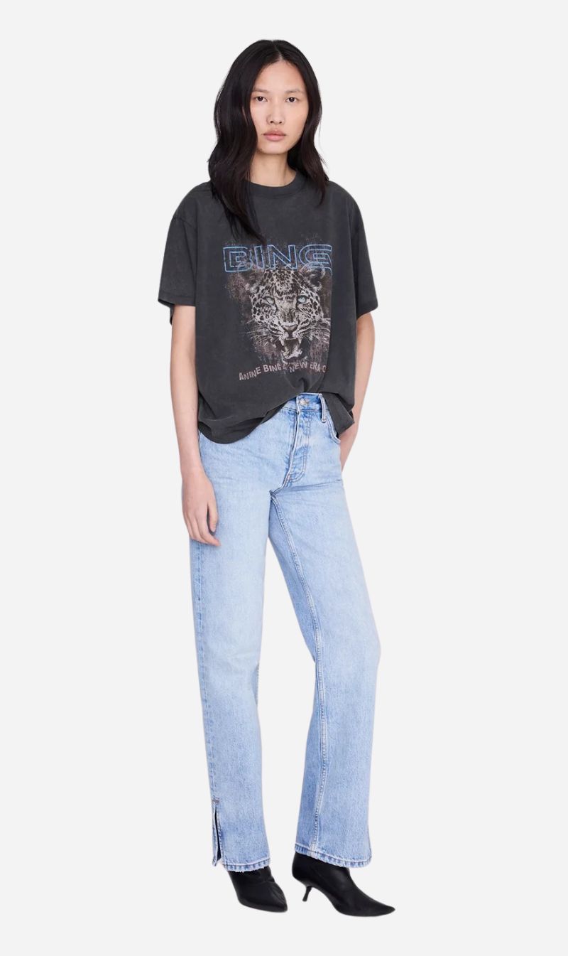 Anine Bing | Cade Tee Leo Muse - Washed Black