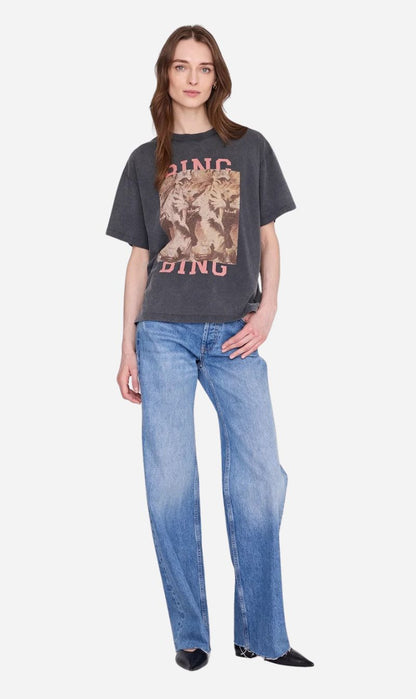 Anine Bing | Cade Tee Tiger Bing - Washed Black